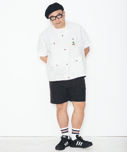 BUCCA 44（ブッカフォーティーフォー）の「【BUCCA 44】パイナップル刺繍半袖キューバシャツ（シャツ/ブラウス・メンズ・ネイビー/ホワイト・LARGE/XXX-LARGE/MEDIUM/XX-LARGE/X-LARGE）」の3枚目の写真