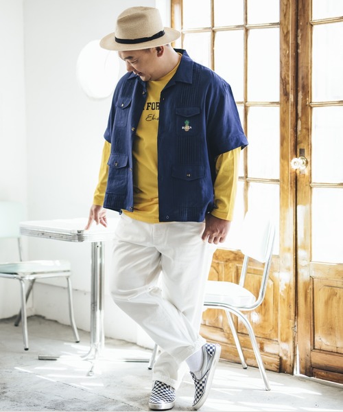 BUCCA 44（ブッカフォーティーフォー）の「【BUCCA 44】パイナップル刺繍半袖キューバシャツ（シャツ/ブラウス・メンズ・ネイビー/ホワイト・LARGE/XXX-LARGE/MEDIUM/XX-LARGE/X-LARGE）」の12枚目の写真