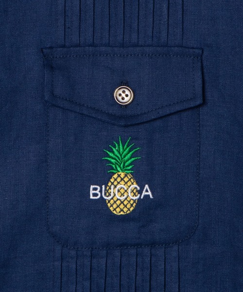 BUCCA 44（ブッカフォーティーフォー）の「【BUCCA 44】パイナップル刺繍半袖キューバシャツ（シャツ/ブラウス・メンズ・ネイビー/ホワイト・LARGE/XXX-LARGE/MEDIUM/XX-LARGE/X-LARGE）」の9枚目の写真