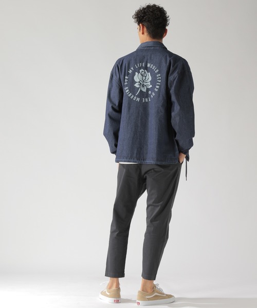 BAYFLOW（ベイフロー）の「ローズプリントデニムコーチシャツ（シャツ/ブラウス・メンズ・クリアブルー/アクア・SMALL/MEDIUM/LARGE）」の5枚目の写真