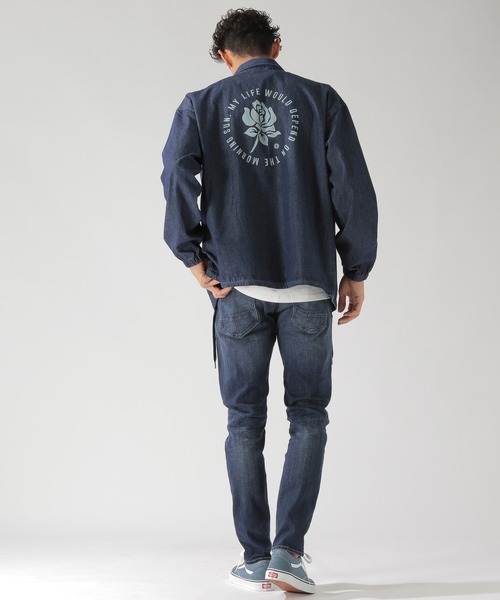 BAYFLOW（ベイフロー）の「ローズプリントデニムコーチシャツ（シャツ/ブラウス・メンズ・クリアブルー/アクア・SMALL/MEDIUM/LARGE）」の7枚目の写真