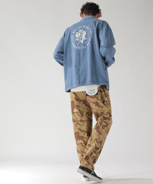 BAYFLOW（ベイフロー）の「ローズプリントデニムコーチシャツ（シャツ/ブラウス・メンズ・クリアブルー/アクア・SMALL/MEDIUM/LARGE）」の10枚目の写真