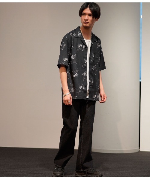JUNRED(ジュンレッド)の「ルーズフラワー開襟シャツ(シャツ/ブラウス・メンズ・ホワイト/ブラック・FREE/M/L)」の15枚目の写真