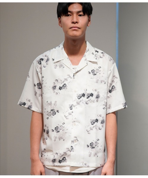 JUNRED(ジュンレッド)の「ルーズフラワー開襟シャツ(シャツ/ブラウス・メンズ・ホワイト/ブラック・FREE/M/L)」の12枚目の写真