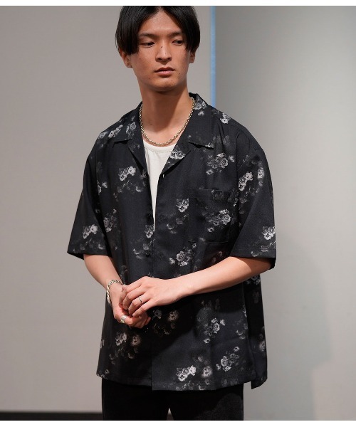 JUNRED(ジュンレッド)の「ルーズフラワー開襟シャツ(シャツ/ブラウス・メンズ・ホワイト/ブラック・FREE/M/L)」の17枚目の写真
