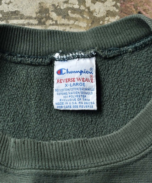 Champion（チャンピオン）の「【ヴィンテージ古着】90's Champion リバースウィーヴ "目" クルーネックスウェット（スウェット・メンズ・グリーン・X-LARGE）」の3枚目の写真