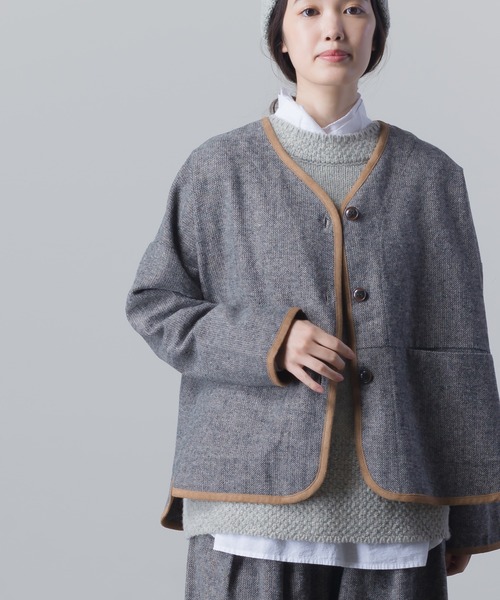 SO（エスオー）の「ウール混 パイピング切替ガーデニングポケットジャケット（その他アウター・レディース・ブラウン・FREE）」の6枚目の写真