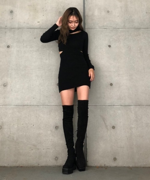 ⭕ENVYM⭕ワンピース✨タイトワンピ　ドレス スラッシュカッティング　ニット ENVYM（アンビー）の「スラッシュカッティングKnit OP
