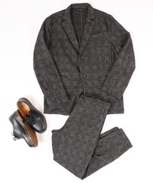 ROOT THREE WEB限定 セットアップ スーツ ストレッチ TRチェック両面起毛ジャケット＋トラウザーパンツ