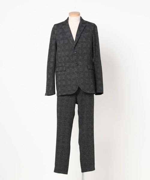ROOT THREE(ルートスリー)の「ROOT THREE WEB限定 セットアップ スーツ ストレッチ TRチェック両面起毛ジャケット+トラウザーパンツ(セットアップ・メンズ・チャコールグレー・LL/M/L)」の4枚目の写真