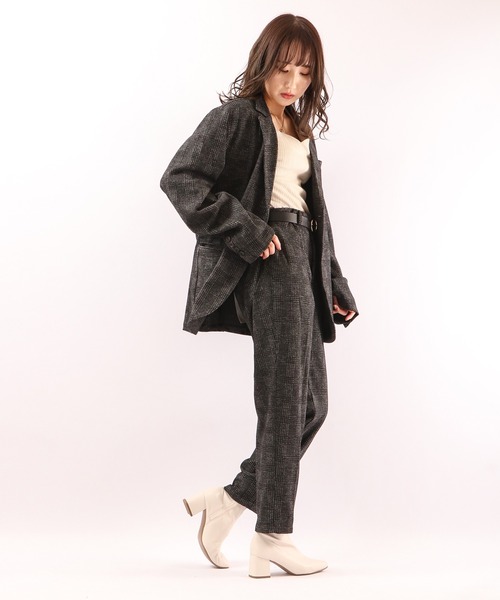 ROOT THREE(ルートスリー)の「ROOT THREE WEB限定 セットアップ スーツ ストレッチ TRチェック両面起毛ジャケット+トラウザーパンツ(セットアップ・メンズ・チャコールグレー・LL/M/L)」の10枚目の写真