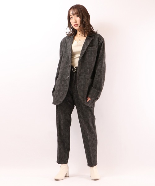 ROOT THREE(ルートスリー)の「ROOT THREE WEB限定 セットアップ スーツ ストレッチ TRチェック両面起毛ジャケット+トラウザーパンツ(セットアップ・メンズ・チャコールグレー・LL/M/L)」の5枚目の写真