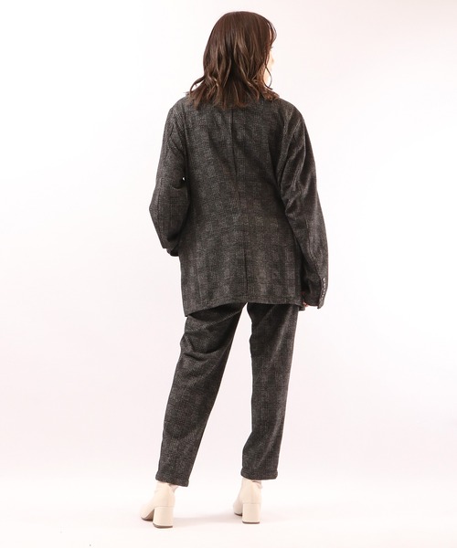 ROOT THREE(ルートスリー)の「ROOT THREE WEB限定 セットアップ スーツ ストレッチ TRチェック両面起毛ジャケット+トラウザーパンツ(セットアップ・メンズ・チャコールグレー・LL/M/L)」の7枚目の写真