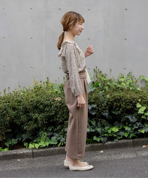 flower（フラワー）の「フェミニンフラッフブラウス（シャツ/ブラウス・レディース・アイボリー/ブラウン・FREE）」の5枚目の写真