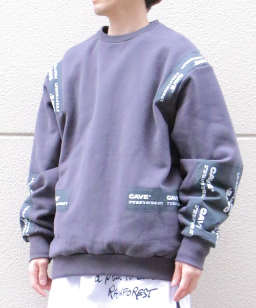 トレーナー スウェット 「BY ATTENTION」 ドクロプリント スウェット トレーナー / ユニセックス メンズ レディース ATTENTION（アテンション）の「ATTENTIONワッペン裏起毛スウェット