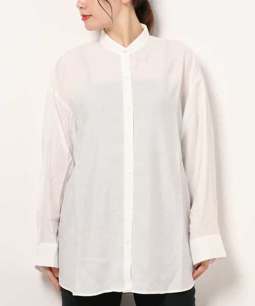 apres jour mignon（アプレジュールミニョン）の「ベーシックバンドカラーシャツ【ZOZOTOWN限定アイテム】（シャツ/ブラウス・レディース・オフホワイト/ブラック/グレイッシュベージュ・X-LARGE/フリー）」の8枚目の写真