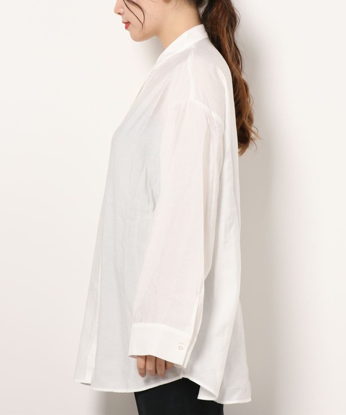 apres jour mignon（アプレジュールミニョン）の「ベーシックバンドカラーシャツ【ZOZOTOWN限定アイテム】（シャツ/ブラウス・レディース・オフホワイト/ブラック/グレイッシュベージュ・X-LARGE/フリー）」の10枚目の写真