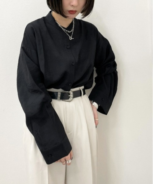 apres jour mignon（アプレジュールミニョン）の「ベーシックバンドカラーシャツ【ZOZOTOWN限定アイテム】（シャツ/ブラウス・レディース・オフホワイト/ブラック/グレイッシュベージュ・X-LARGE/フリー）」の14枚目の写真