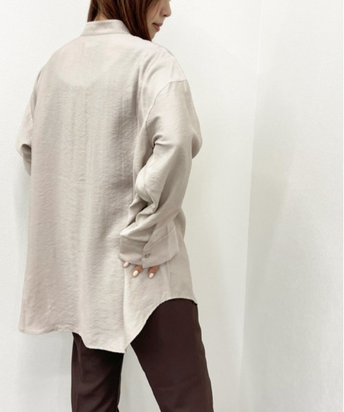 apres jour mignon（アプレジュールミニョン）の「ベーシックバンドカラーシャツ【ZOZOTOWN限定アイテム】（シャツ/ブラウス・レディース・オフホワイト/ブラック/グレイッシュベージュ・X-LARGE/フリー）」の20枚目の写真