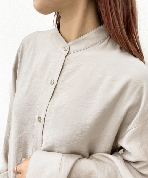 apres jour mignon（アプレジュールミニョン）の「ベーシックバンドカラーシャツ【ZOZOTOWN限定アイテム】（シャツ/ブラウス・レディース・オフホワイト/ブラック/グレイッシュベージュ・X-LARGE/フリー）」の21枚目の写真