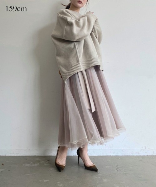 LA BELLE ETUDE(ラベルエチュード)の「【LA BELLE ETUDE】【Belle vintage】2WAYスカーフリラックスニット(ニット/セーター・レディース・ネイビー/グリーン/アイボリー・FREE)」の15枚目の写真