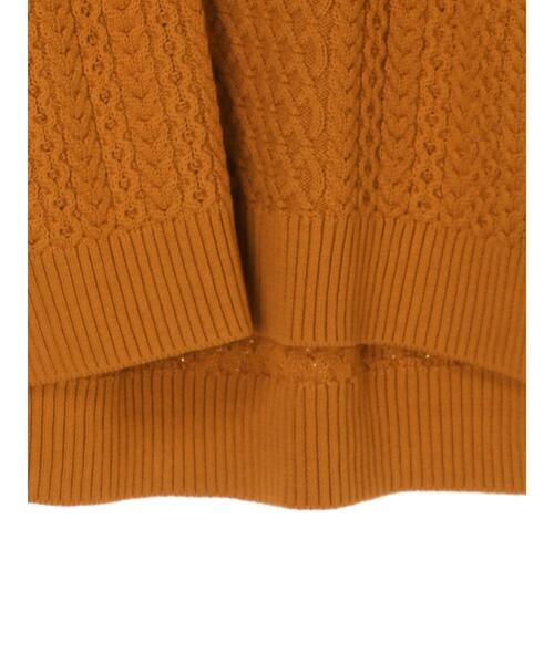 AMERICAN HOLIC(アメリカンホリック)の「キーネックケーブルニットチュニック *(ニット/セーター・レディース・ライトベージュ/オフホワイト/ネイビー/オレンジ・FREE)」の13枚目の写真
