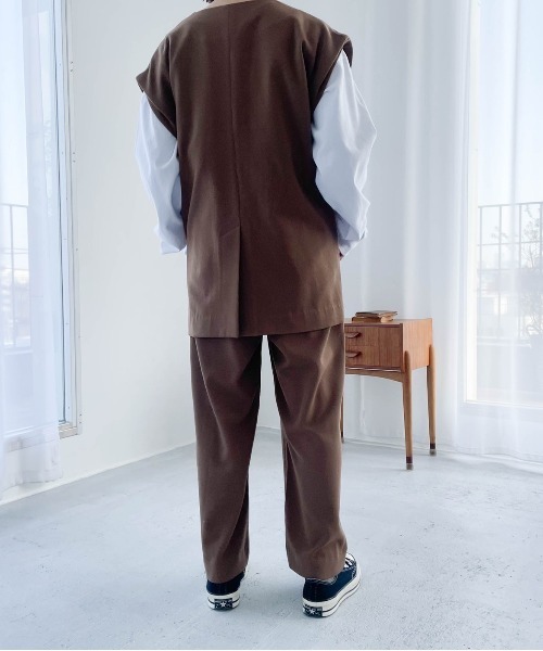 flaner（フラネ）の「ルーズ2wayベスト【セットアップ可】（ベスト・レディース・ブラウン・FREE）」の15枚目の写真