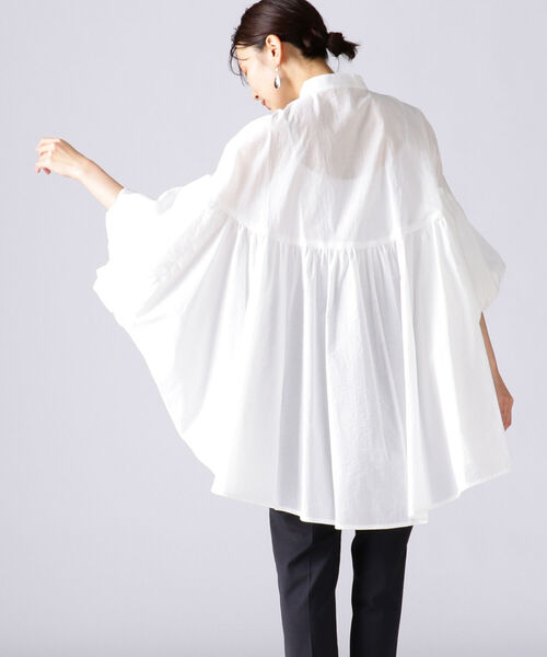 「EFFE BEAMS」 半袖カットソー ONE SIZE ホワイト レディース ギャザーボリューム ブラウス（シャツ/ブラウス）｜EFFE BEAMS