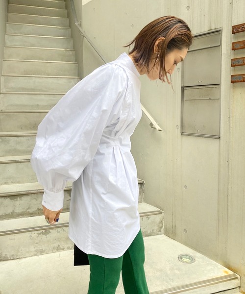 WHO'S WHO gallery（フーズフーギャラリー）の「アソートペザントスリーブミニワンピ（シャツワンピース・レディース・ブルー/ホワイト系その他/ブラック/オフホワイト/ブラック系その他2/ブラック系その他・FREE）」の12枚目の写真