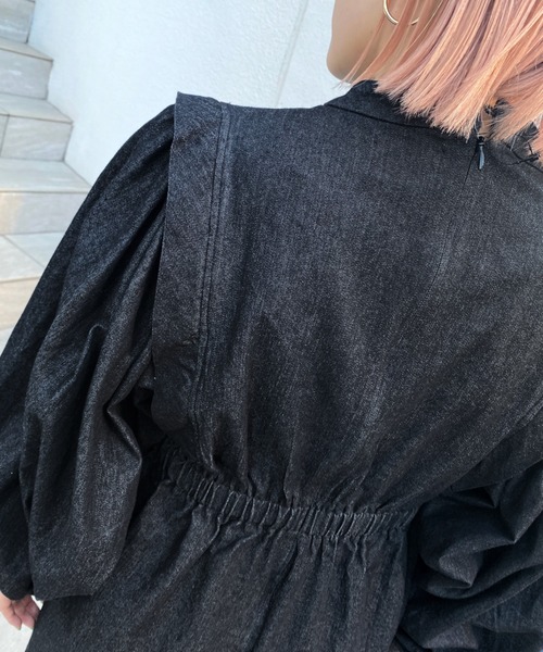 WHO'S WHO gallery（フーズフーギャラリー）の「アソートペザントスリーブミニワンピ（シャツワンピース・レディース・ブルー/ホワイト系その他/ブラック/オフホワイト/ブラック系その他2/ブラック系その他・FREE）」の22枚目の写真