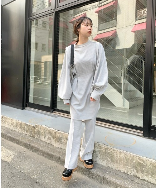 WHO'S WHO gallery（フーズフーギャラリー）の「アソートペザントスリーブミニワンピ（シャツワンピース・レディース・ブルー/ホワイト系その他/ブラック/オフホワイト/ブラック系その他2/ブラック系その他・FREE）」の9枚目の写真