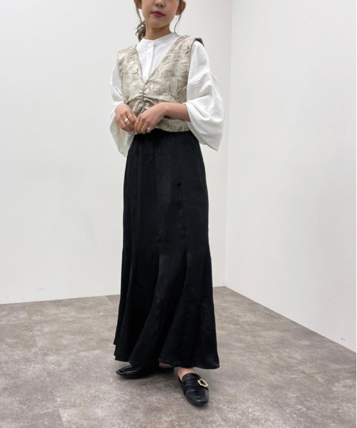 apres jour mignon(アプレジュールミニョン)の「アソートマチマーメイドスカート【ZOZOTOWN限定アイテム】(スカート・レディース・ダークブラウン/グレイッシュベージュ/ブラック/ブルー系その他/ブラック系その他/グリーン系その他・フリー/X-LARGE)」の12枚目の写真