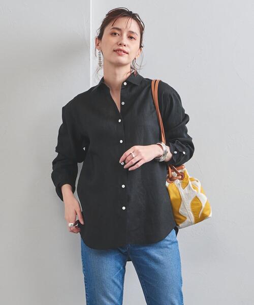 UNITED ARROWS（ユナイテッドアローズ）の「UBC リネン シャンブレー レギュラーカラーシャツ 21SS◆（シャツ/ブラウス・レディース・ブラック/オレンジ/ライラック・38/36）」の4枚目の写真