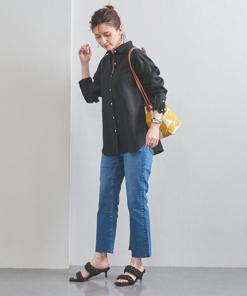 UNITED ARROWS（ユナイテッドアローズ）の「UBC リネン シャンブレー レギュラーカラーシャツ 21SS◆（シャツ/ブラウス・レディース・ブラック/オレンジ/ライラック・38/36）」の9枚目の写真