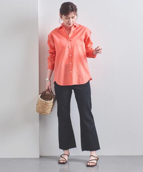 UNITED ARROWS（ユナイテッドアローズ）の「UBC リネン シャンブレー レギュラーカラーシャツ 21SS◆（シャツ/ブラウス・レディース・ブラック/オレンジ/ライラック・38/36）」の13枚目の写真
