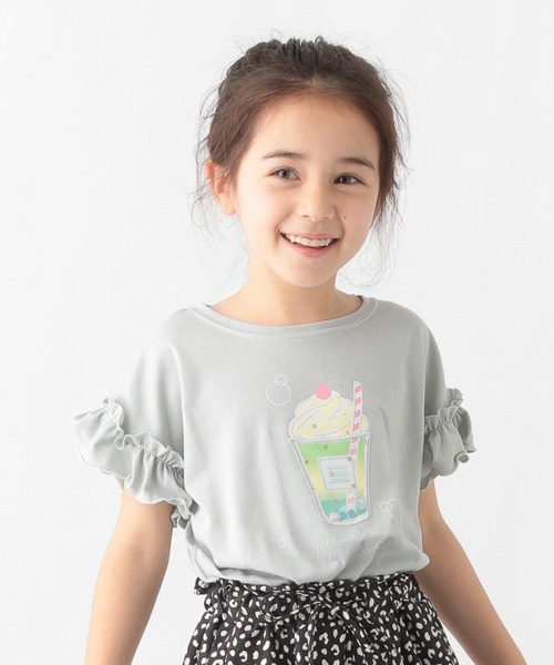 GLOBAL WORK（グローバルワーク）の「【キッズ】吸水速乾GIRLSモチーフT半袖/933569（Tシャツ/カットソー・キッズ・スカイブルー/ネイビー/オフホワイト/ダークグレー/ブルー系その他/ライトピンク/グレー系その他7/ホワイト/ホワイト系その他2/ホワイト系その他3/チャコールグレー/ライトブルー・110cm/100cm/120cm/130cm/140cm/150cm/160cm）」の9枚目の写真