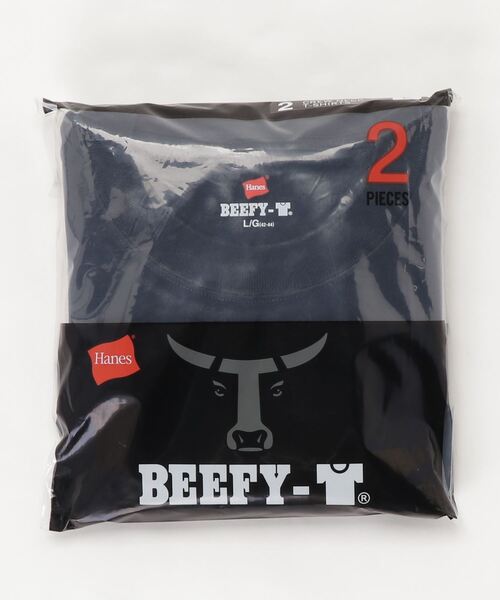 HANES(ヘインズ)の「【Hanes/ヘインズ】 BEEFY-T クルーネック Tシャツ ユニセックス/半袖/無地/2枚セット(Tシャツ/カットソー・メンズ・ネイビー/ホワイト/ブラック/グレー・XL/L/M)」の6枚目の写真
