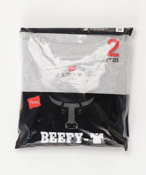 HANES(ヘインズ)の「【Hanes/ヘインズ】 BEEFY-T クルーネック Tシャツ ユニセックス/半袖/無地/2枚セット(Tシャツ/カットソー・メンズ・ネイビー/ホワイト/ブラック/グレー・XL/L/M)」の5枚目の写真