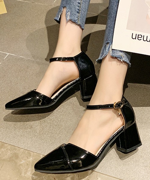 STYLEBLOCK（スタイルブロック）の「ポインテッドトゥストラップパンプス（パンプス・レディース・ブラック/ピンク/ベージュ・40/34/38/35/39/37/36）」の2枚目の写真