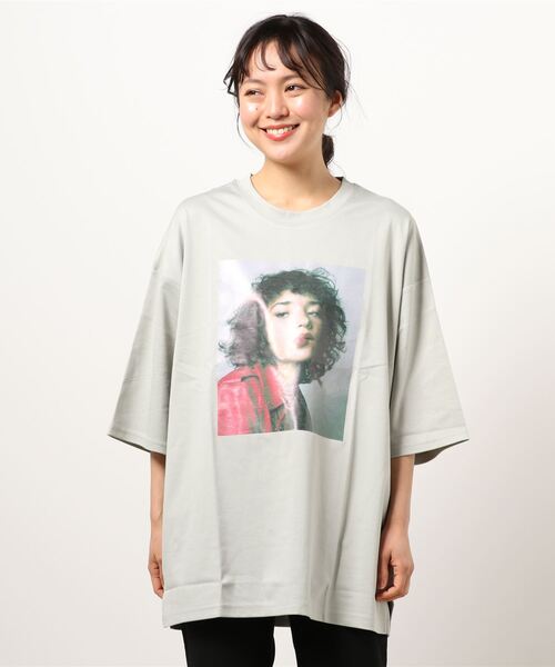 eversince（エバーシンス）の「フォトグラフTEE（Tシャツ/カットソー・レディース・ブラック/ベージュ/ミント/ピンク/ホワイト・MEDIUM）」の4枚目の写真