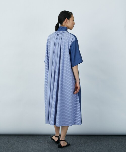 LOISIR（ロワズィール）の「異素材コンビシャツワンピース（シャツワンピース・レディース・ブルー系その他/ブラック/ホワイト系その他・FREE）」の12枚目の写真