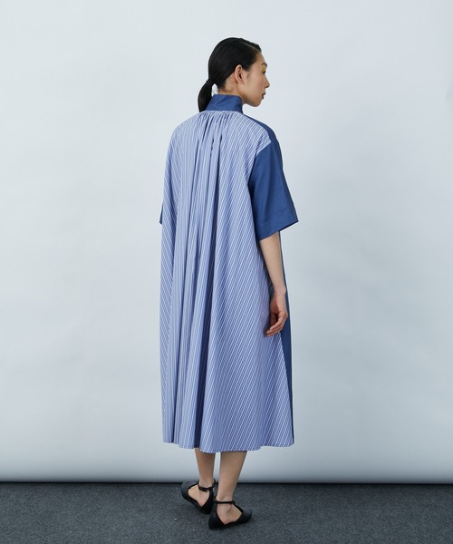 LOISIR（ロワズィール）の「異素材コンビシャツワンピース（シャツワンピース・レディース・ブルー系その他/ブラック/ホワイト系その他・FREE）」の21枚目の写真