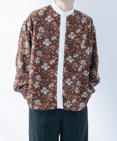epnok（エプノック）の「クレリックルーズ柄シャツ（シャツ/ブラウス・メンズ・ベージュ/オレンジ/グレー・SMALL/MEDIUM/LARGE）」の3枚目の写真