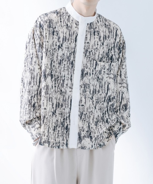 epnok（エプノック）の「クレリックルーズ柄シャツ（シャツ/ブラウス・メンズ・ベージュ/オレンジ/グレー・SMALL/MEDIUM/LARGE）」の5枚目の写真