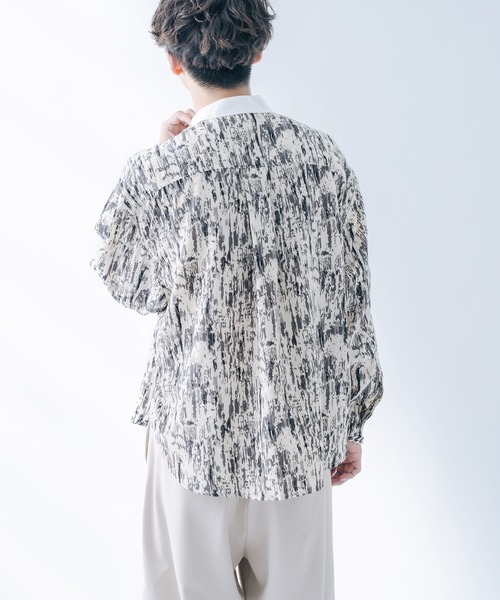 epnok（エプノック）の「クレリックルーズ柄シャツ（シャツ/ブラウス・メンズ・ベージュ/オレンジ/グレー・SMALL/MEDIUM/LARGE）」の8枚目の写真