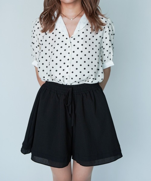 yuue' ( wear )（ユーイ）の「パフスリーブドットブラウス（シャツ/ブラウス・レディース・ホワイト/ブラック・FREE）」の5枚目の写真
