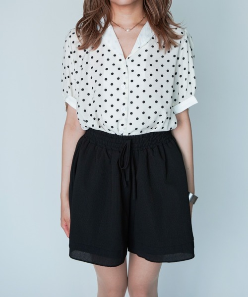 yuue' ( wear )（ユーイ）の「パフスリーブドットブラウス（シャツ/ブラウス・レディース・ホワイト/ブラック・FREE）」の6枚目の写真