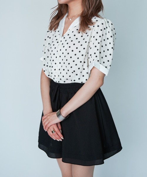 yuue' ( wear )（ユーイ）の「パフスリーブドットブラウス（シャツ/ブラウス・レディース・ホワイト/ブラック・FREE）」の7枚目の写真