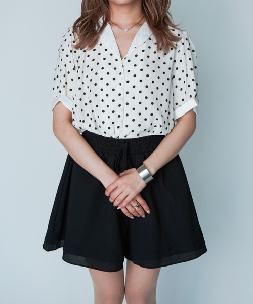 yuue' ( wear )（ユーイ）の「パフスリーブドットブラウス（シャツ/ブラウス・レディース・ホワイト/ブラック・FREE）」の9枚目の写真