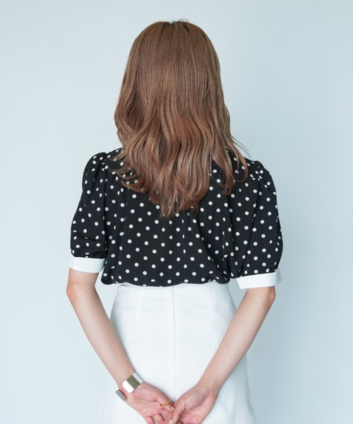 yuue' ( wear )（ユーイ）の「パフスリーブドットブラウス（シャツ/ブラウス・レディース・ホワイト/ブラック・FREE）」の14枚目の写真
